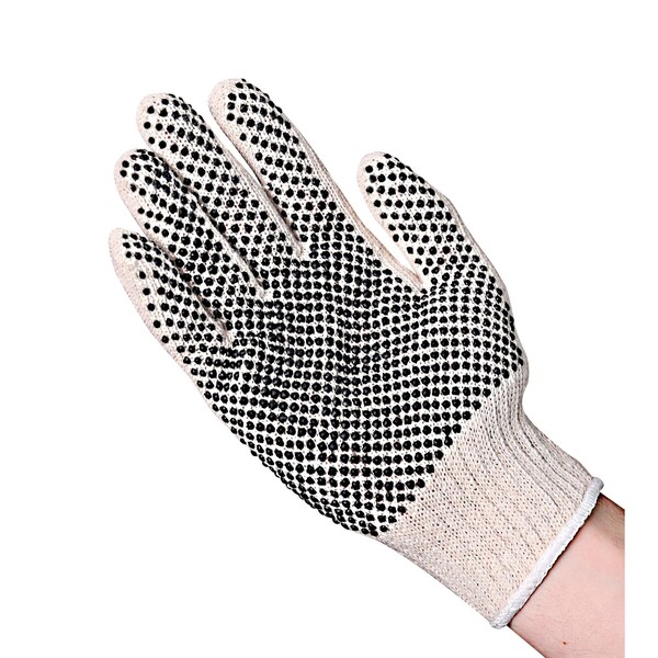 Natural Medium Weight 1-Sided PVC Dot Knit Gloves 25DZ/CS- Men's, PK 600